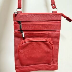 Red Leather Crossbody Bag